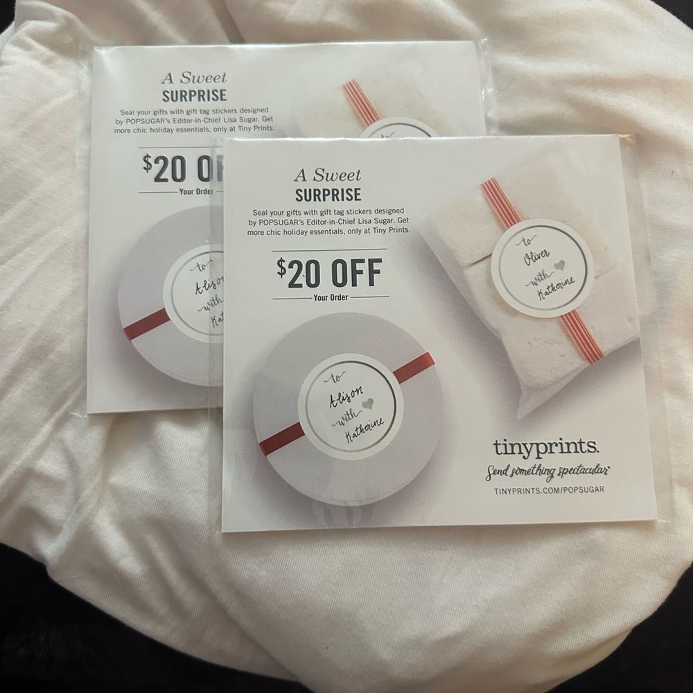 Gift tag stickers- 2 sets of‎ 24 To:   With love: